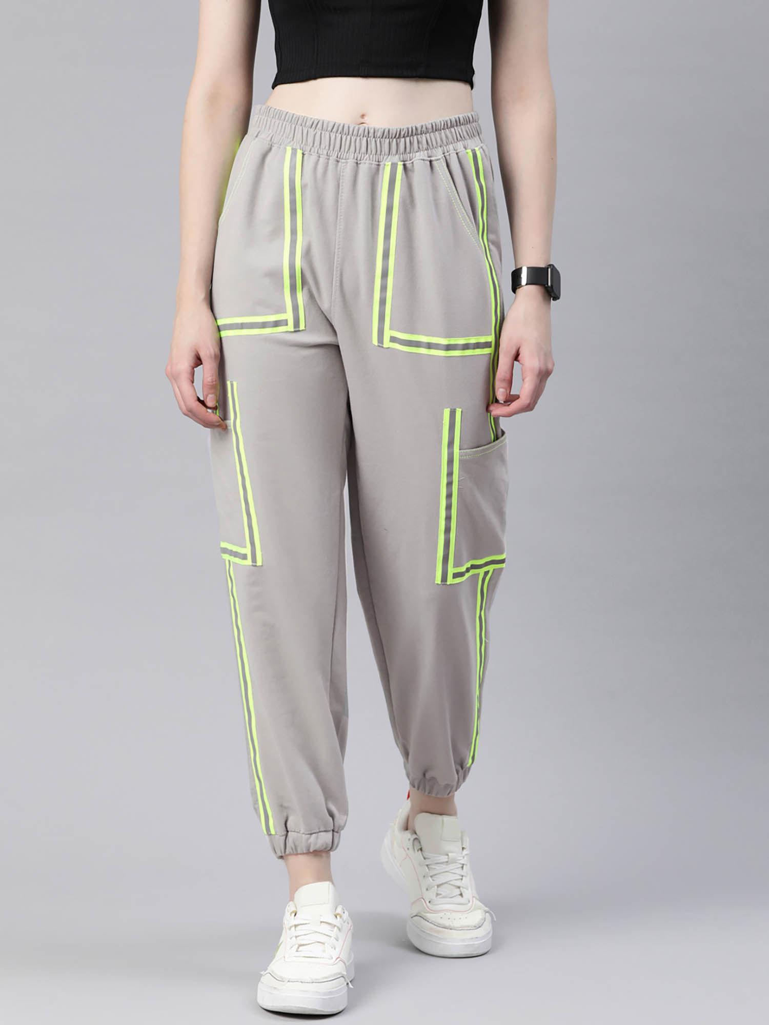 women stylish joggers regular fit grey