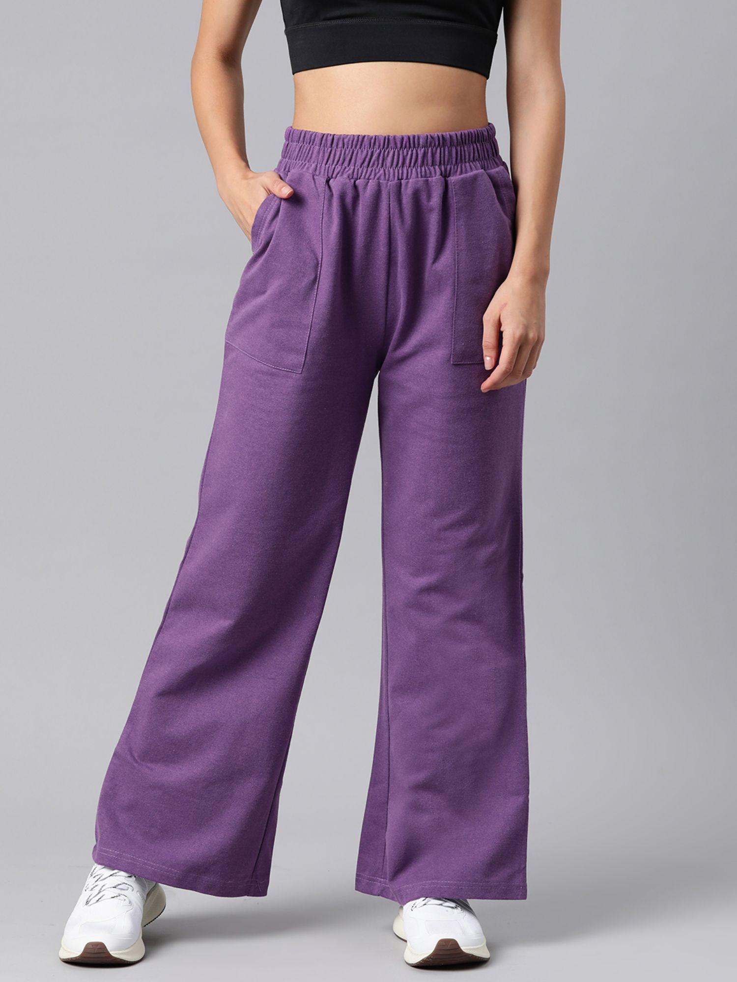 women stylish purple sweatpant