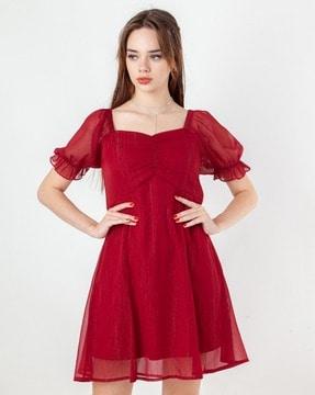 women sweatheart-neck empire dress