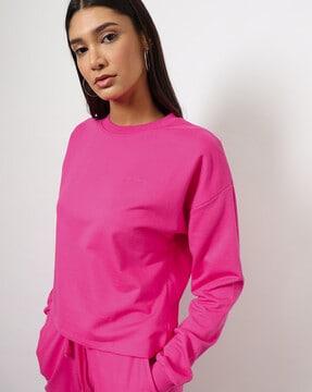 women sweatshirt with drop-shoulder sleeves