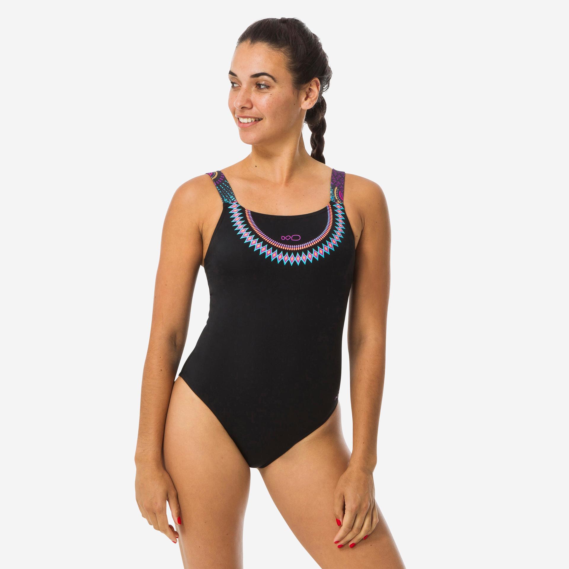 women swimming one piece swimsuit tais ethn black