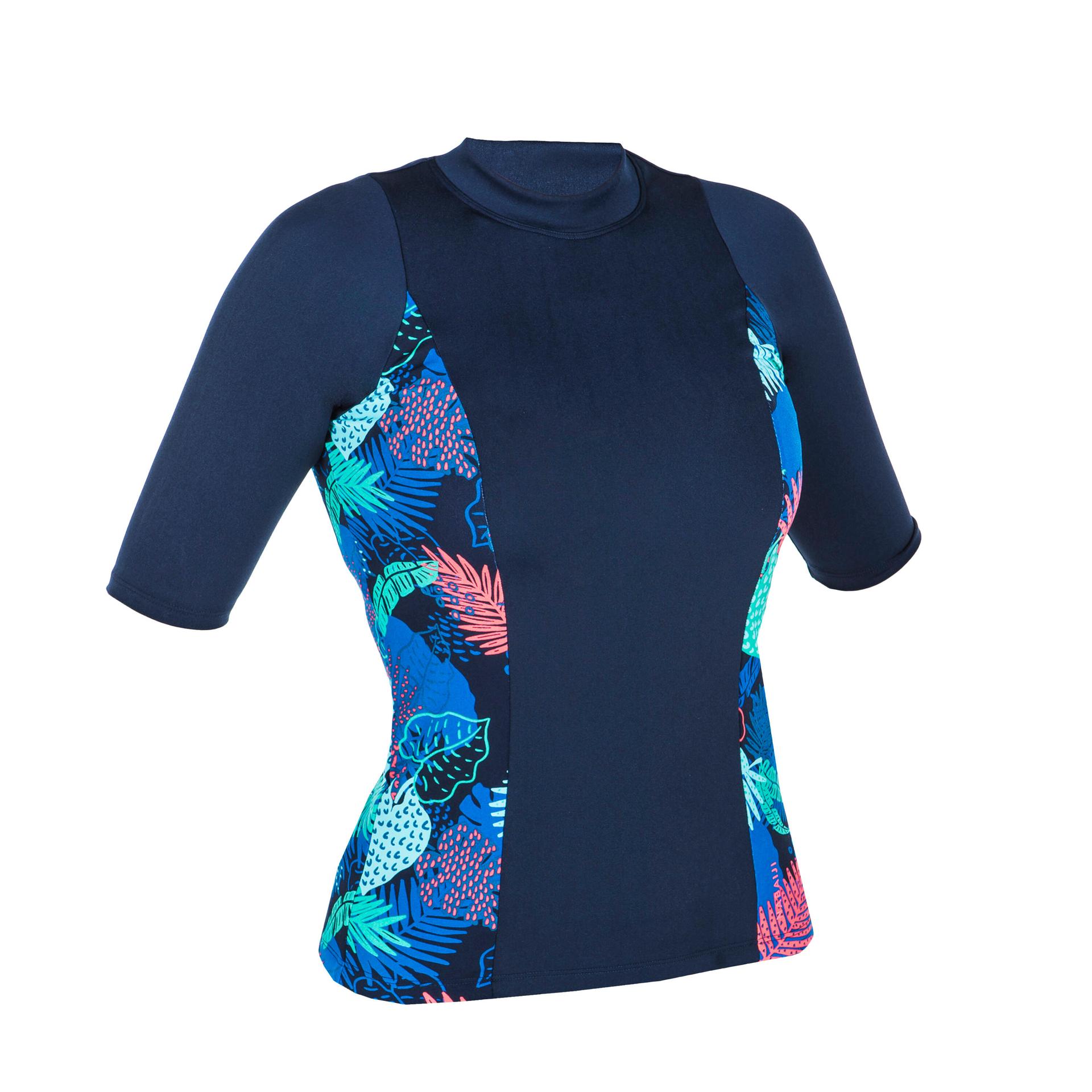 women swimming top una light navy