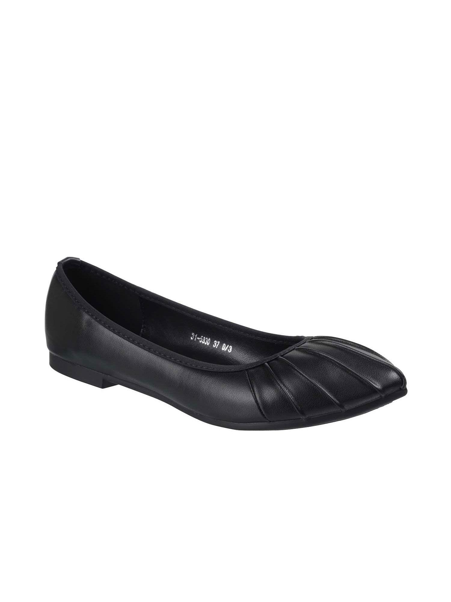 women synthetic black flat ballerinas