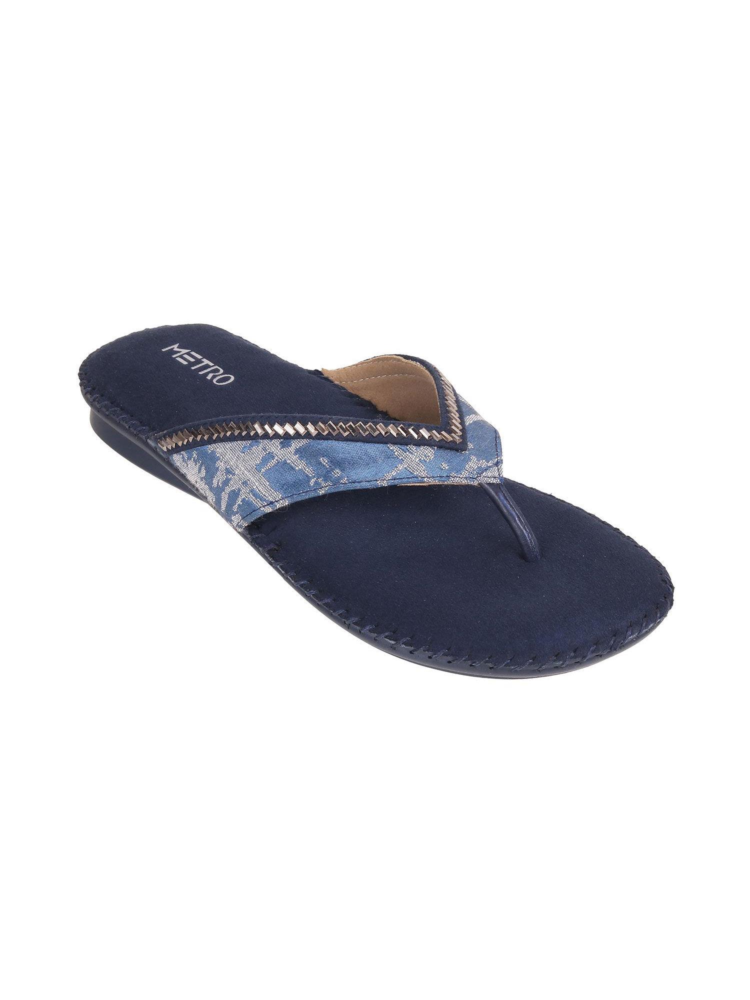 women synthetic blue flipflops