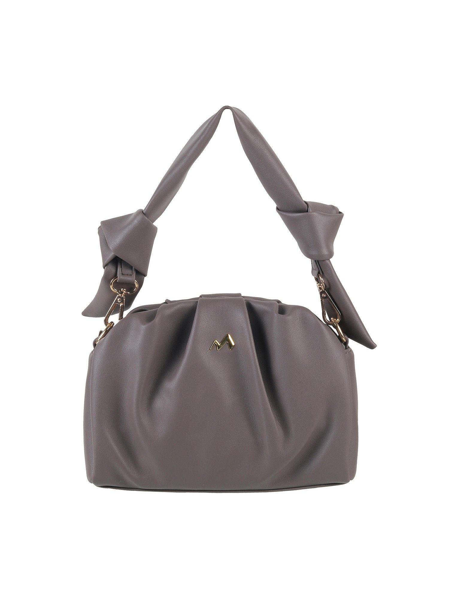 women synthetic grey handbag (s)