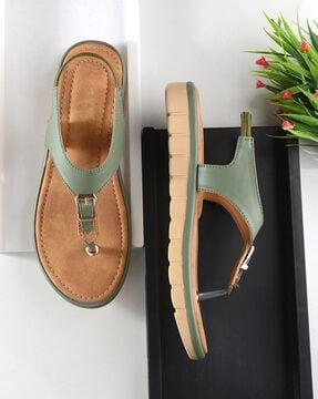 women t-strap sandals with slingback