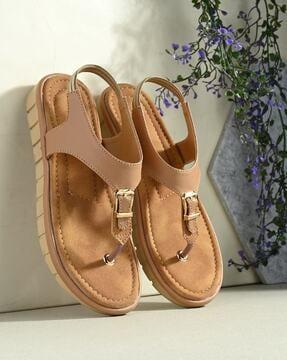 women t-strap sandals with slingback