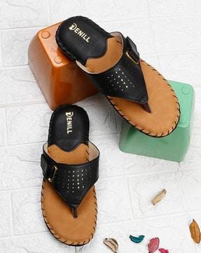 women t-strap sandals with synthetic upper