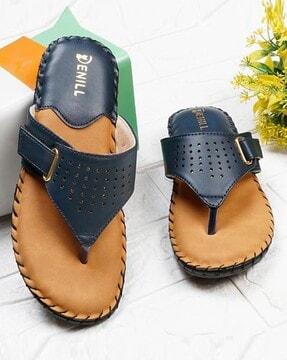 women t-strap sandals with synthetic upper