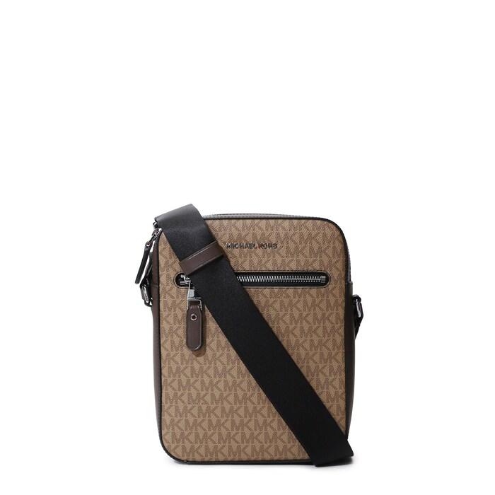 women tan colourblocked flight bag