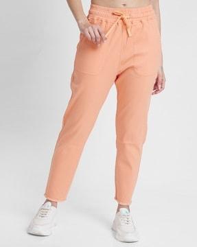women tapered fit flat-front trousers