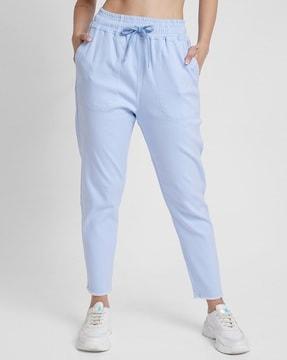 women tapered fit flat-front trousers