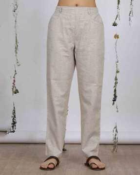 women tapered fit pants with elasticated waist