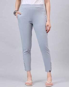 women tapered fit trousers with insert pockets