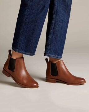 women taylor shine ankle-length chelsea boots