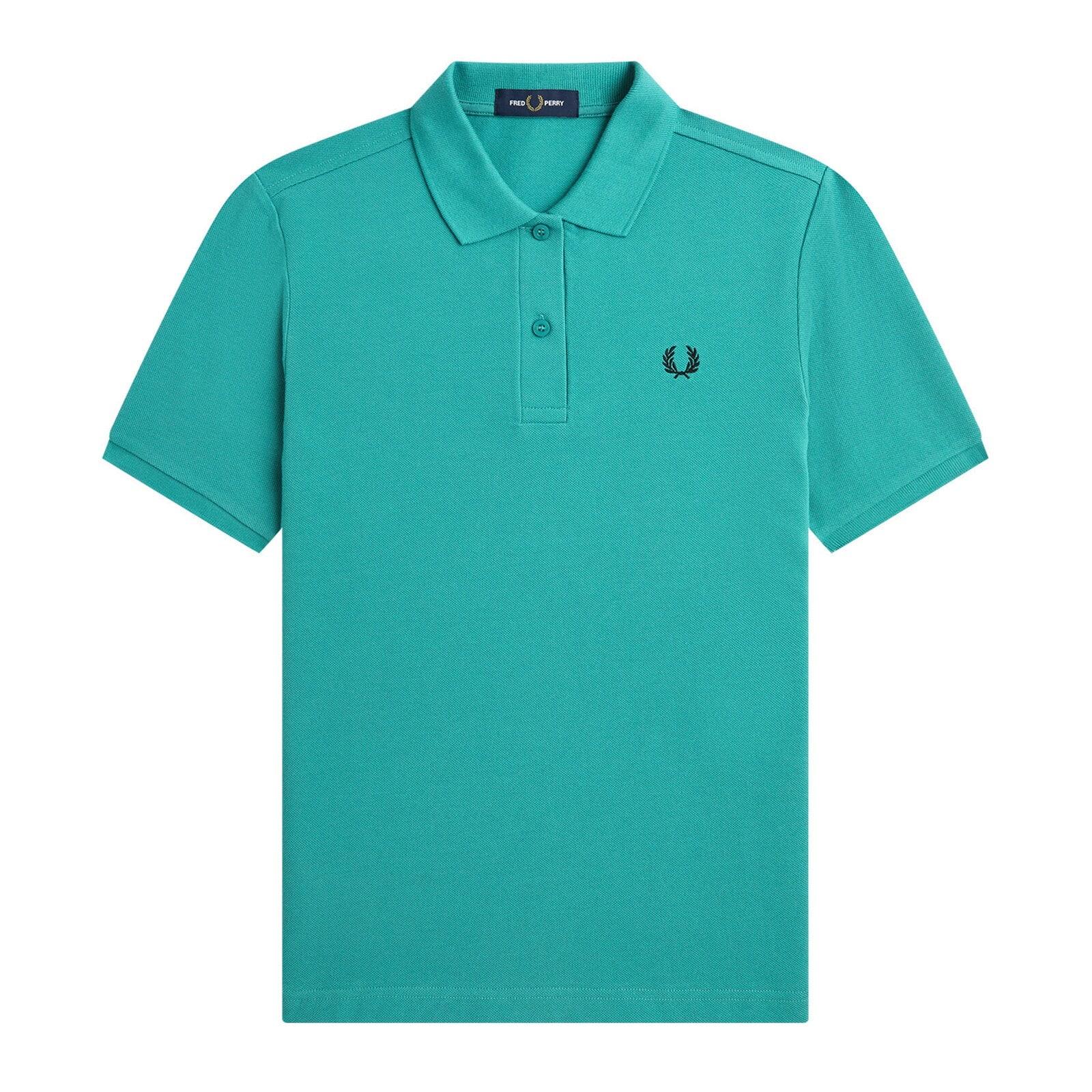 women teal solid logo polo