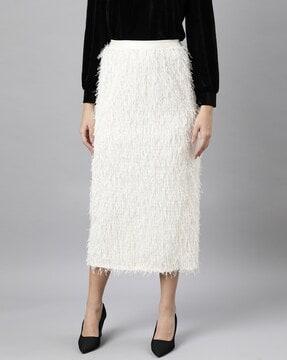 women textured a-line skirt