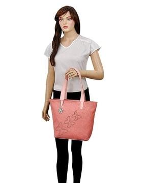 women textured handbag with dual strap