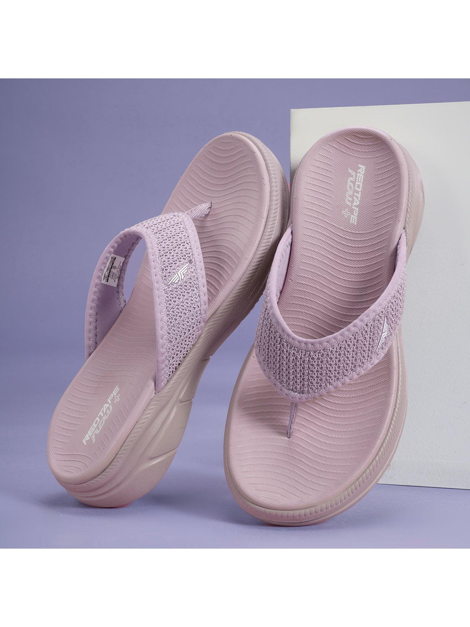 women textured lavender thong sandals