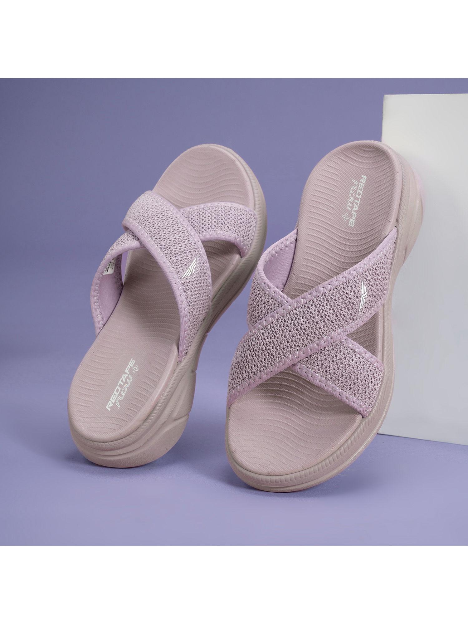 women textured lavender thong sandals