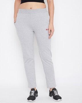 women textured track pants with insert pockets