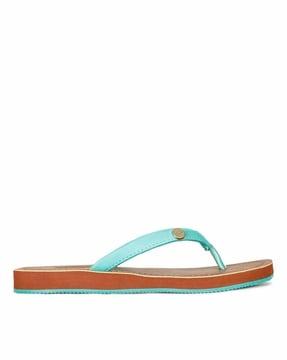 women thong-strap flip-flops with metal accent