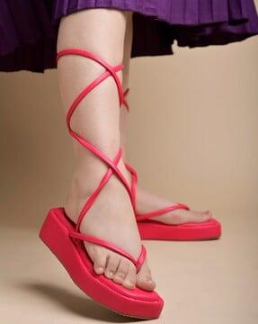 women thong-strap platform sandals