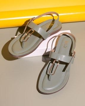 women thong-strap slingback flat sandals