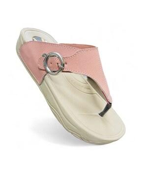 women thong-strap slip-on flip flops