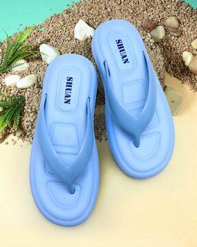 women thong-strap slip-on flip-flops