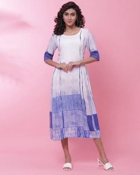 women tie& dye a-line dress