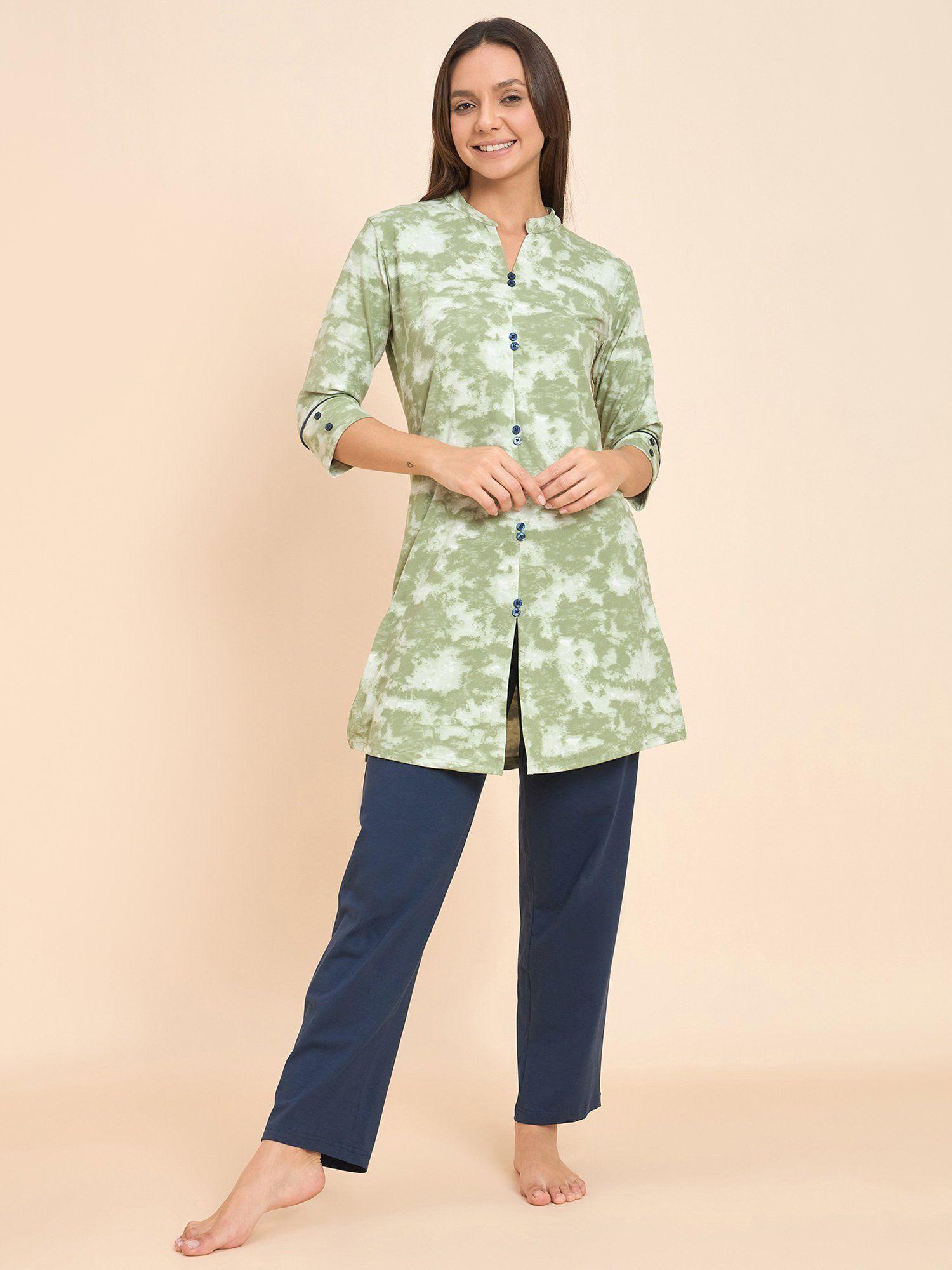 women tie & die kurta and pyjama ( set of 2)