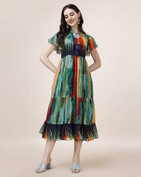 women tie & dye a-line dress