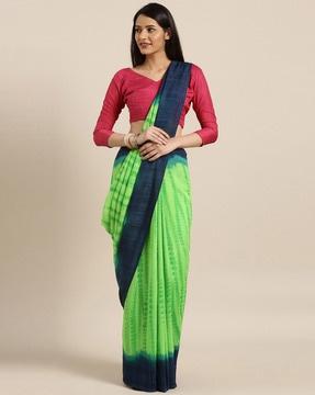 women tie & dye cotton silk saree