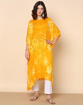 women tie & dye flared kurta