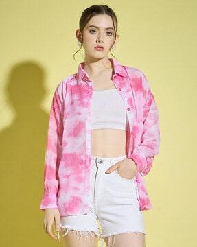 women tie & dye oversized shirt