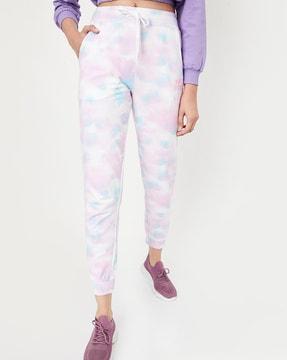 women tie & dye print joggers