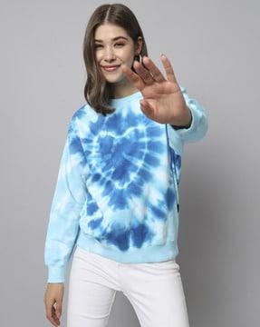 women tie & dye regular fit sweatshirt