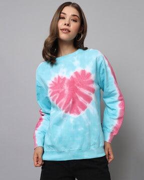 women tie & dye regular fit sweatshirt