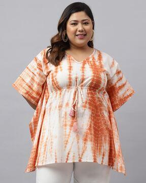 women tie & dye regular fit tunic