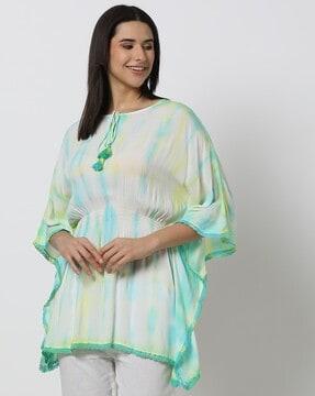 women tie & dye relaxed fit kaftan top