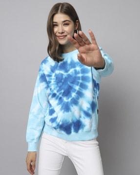 women tie & dye round-neck sweatshirt