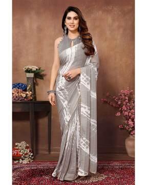 women tie & dye saree with blouse piece