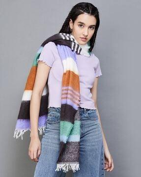 women tie & dye stole with tassel