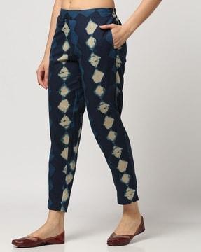 women tie & dye straight fit pants