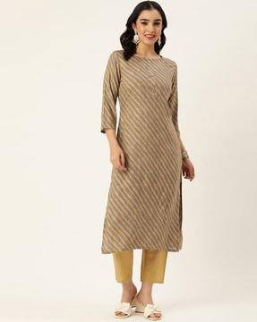 women tie & dye straight kurta