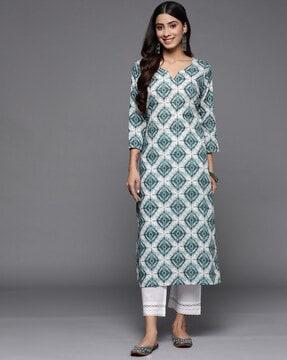 women tie & dye straight kurta