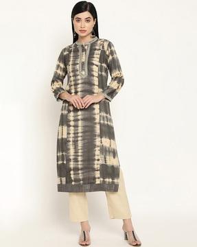 women tie & dye straight kurta