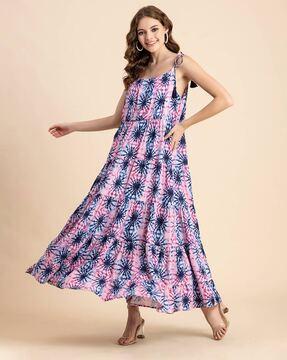 women tie & dye tiered dress