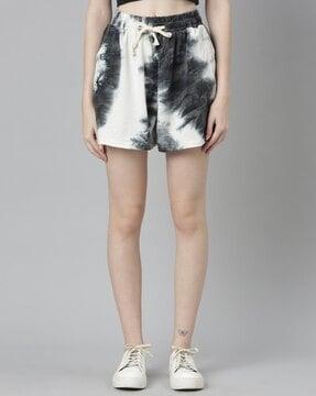 women tie & dyed knit shorts